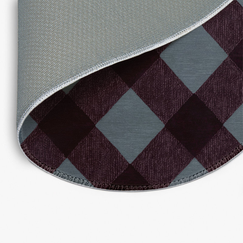 Tapis d'intérieur et d'extérieur à carreaux rouge, Rond 5 pi
