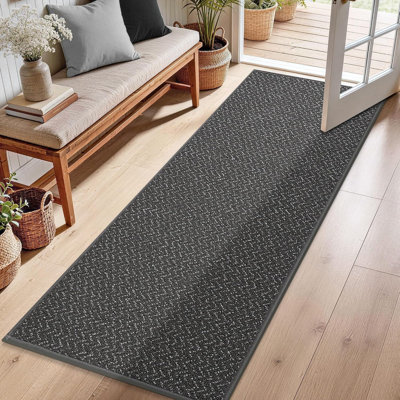 Tapis de couloir intérieur antidérapant lavable avec un design à faible velours résistant aux taches et un envers en TPR pour le couloir, l'entrée, la cuisine et la salle de lavage
