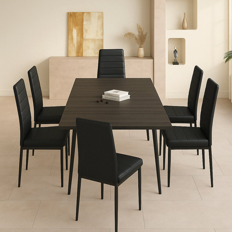 Ensemble de salle à manger rectangulaire L 62,99 po x l 30,71 po Beich, Noir, noir, noir, noir