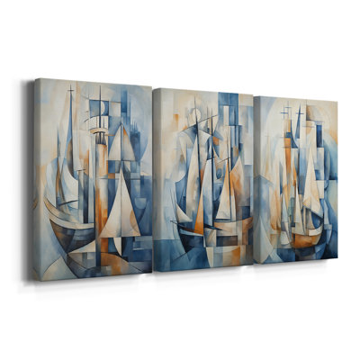 NAUTICAL Series CCCCLXXII - Toile tendue avec châssis sur mesure - 3 pièces