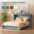 Murphy Bed Queen with Charging Station & Storage Drawers, Blue-524526268