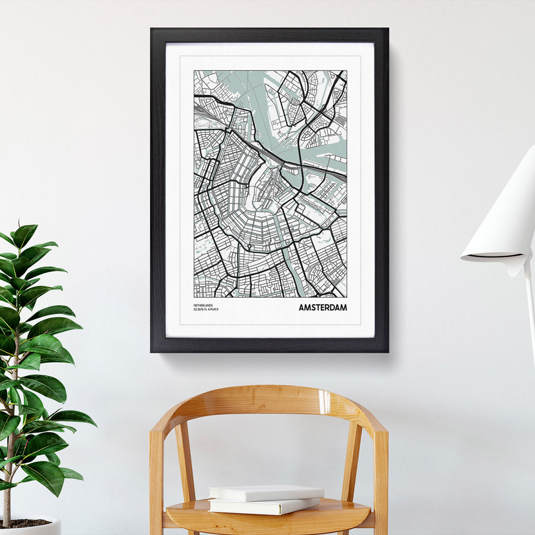 Map Amsterdam Netherlands - Picture Frame Graphic Art