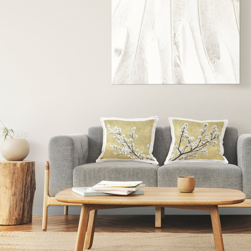 Coussin 2 pièces White Cherry Blossom Branches