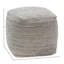 Pouf en polyester tissé à la main 16 po Seneca, ivoire / beige