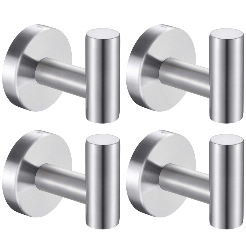 Crochets pour serviettes de salle de bain (ensemble de 4), Argent