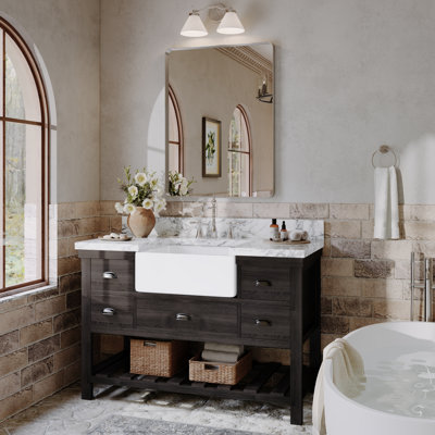 Lunara 1.18" Deep Rounded Corner Rectangular Bathroom Wall Mirror with Premium Tempered Glass & Aluminum Alloy Framed