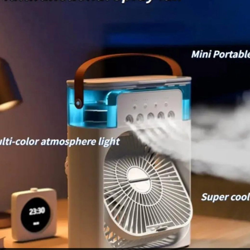 Ventilateur portatif à brumisation USB avec refroidissement réglable et minuterie (paquet de 2), Noir, noir, noir, noir