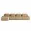 Canapé modulaire en L de 146 po pour salon, tissu en flanelle, canapé 4 places, canapé désossé, repose-pieds mobile, conception à boucles, sans assemblage-918976401