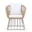 Chaise de salle à manger d'extérieur MP1 - Structure en osier et en acier, capacité de poids de 300 lb, avec coussin