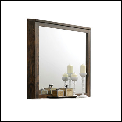 Miroir à finition noyer