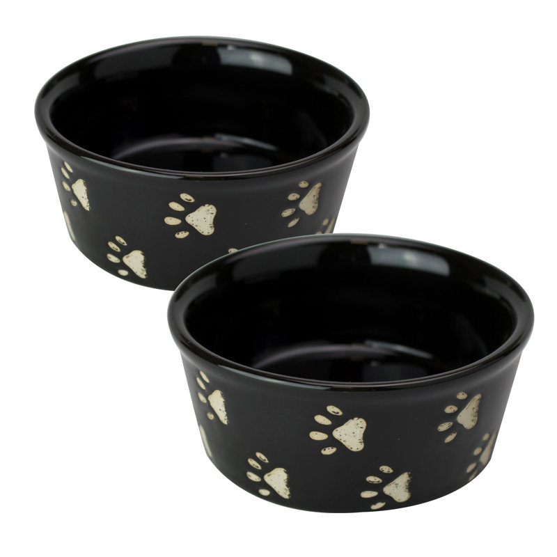 Bol pour animaux Fido's Diner Paw, Noir