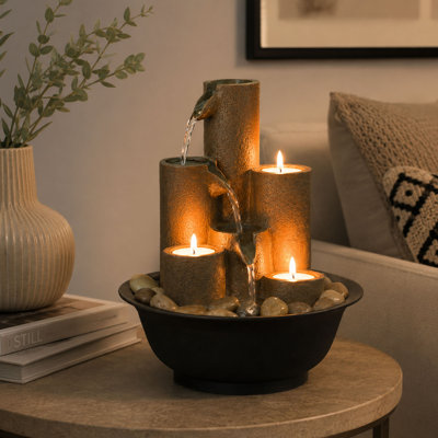 Fontaine d'intérieur 11 "à plusieurs niveaux, porte-bougies pour décoration de table