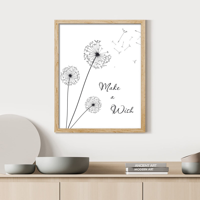 " Make A Wish Dandelion Flower ", 10" H x 8" W, Natural