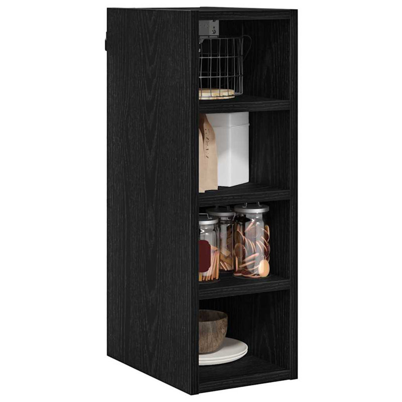 Vidaxl Hanging Cabinet With Shelf Riga Black Oak 20 X 29.5 X 60 Cm, 60cm H x 20cm W x 29.5cm D