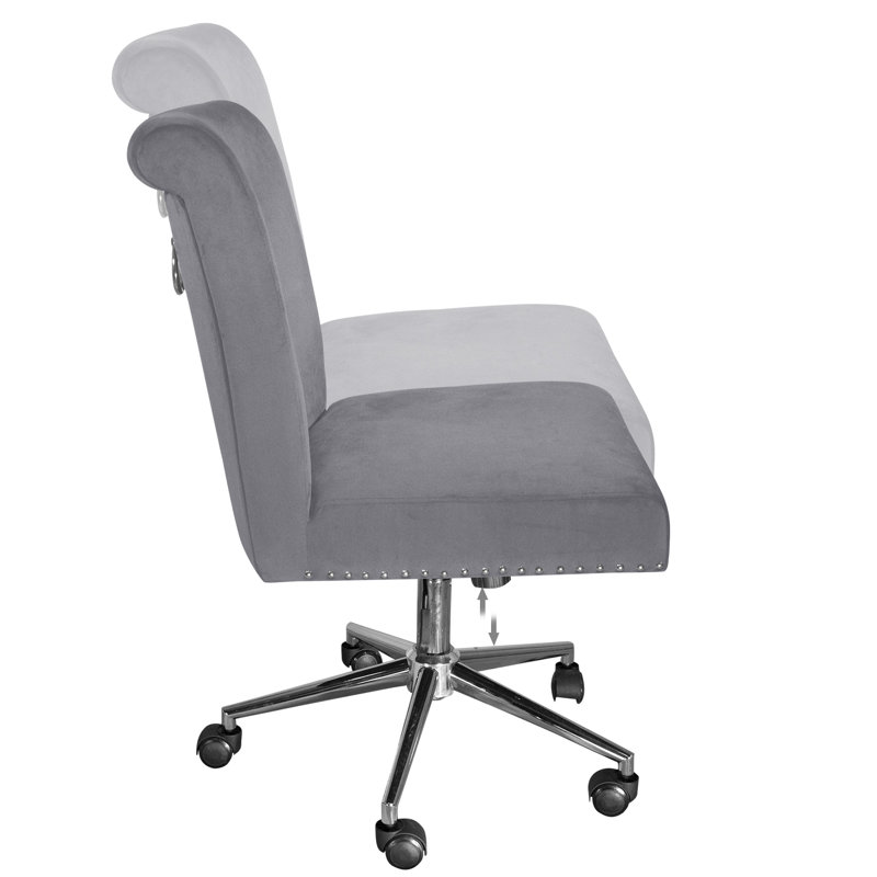 Fauteuil de bureau en velours, Gris