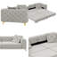 Canapé-lit convertible 3-en-1 de 97,7 po en velours 4 places avec repose-pieds mobile, canapé-lit capitonné pour salon, petit espace, appartement, bureau, chambre à coucher-1829307914
