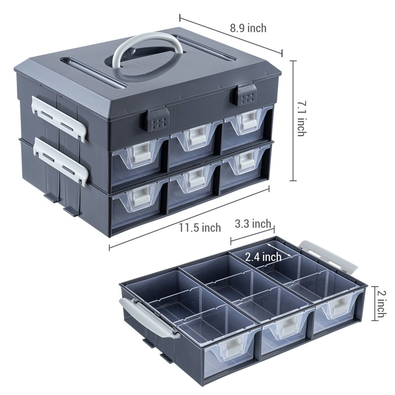 Plastic Stackable Desk Organiser with Drawers