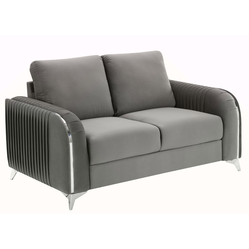 Wenona Grey Velvet Loveseat