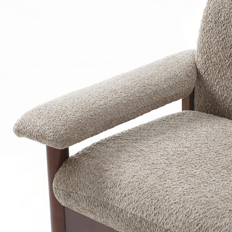 Causeuse moderne à 2 places avec coussins d'accoudoirs moelleux et structure en bois d'hévéa de style scandinave moderne de 72,8 pouces Luma