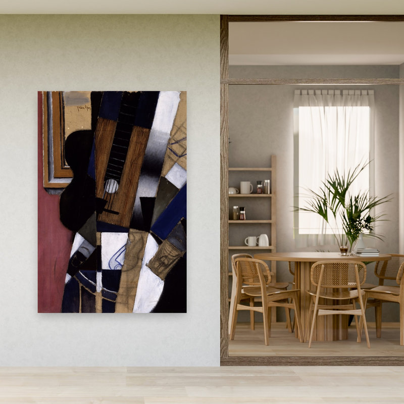 Guitar And Pipe, 1913 Abstract Contemporary Wall Art Print by Juan Gris - Wrapped Canvas Print, 152.4cm H x 101.6cm W