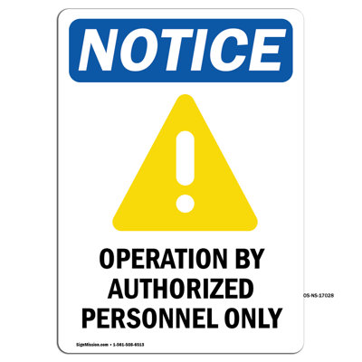 Notice - Operation by Authorized Sign