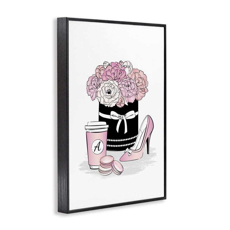 Accessoires de mode pastel, estampe numérique par Martina Pavlova, Giclée encadrée noir minuit, H 18 po x l 12 po