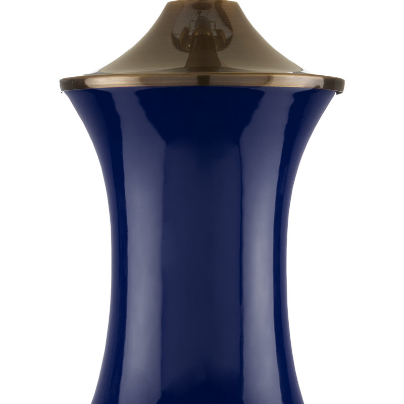 Lilou Table Lamp, Blue/Antique Brass