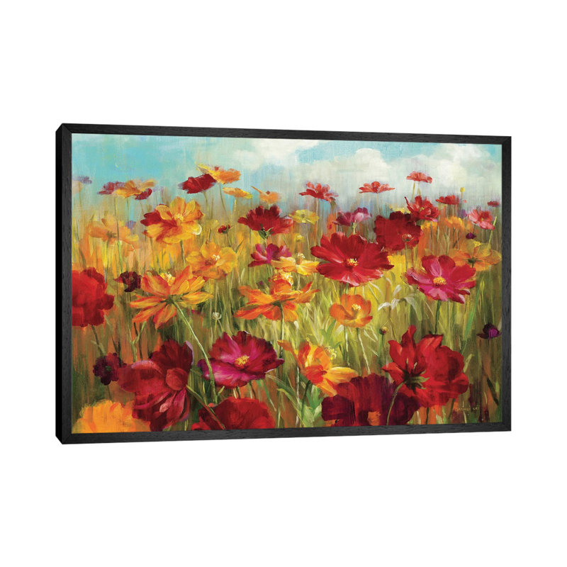 Cosmos In The Field by Danhui Nai - Gallery-Wrapped Canvas Giclée on Canvas, Black Floater Framed, 66.04 cm H x 45.72 cm W
