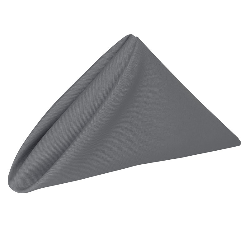 Polyester Square Napkin, Charcoal, 17" x 17"