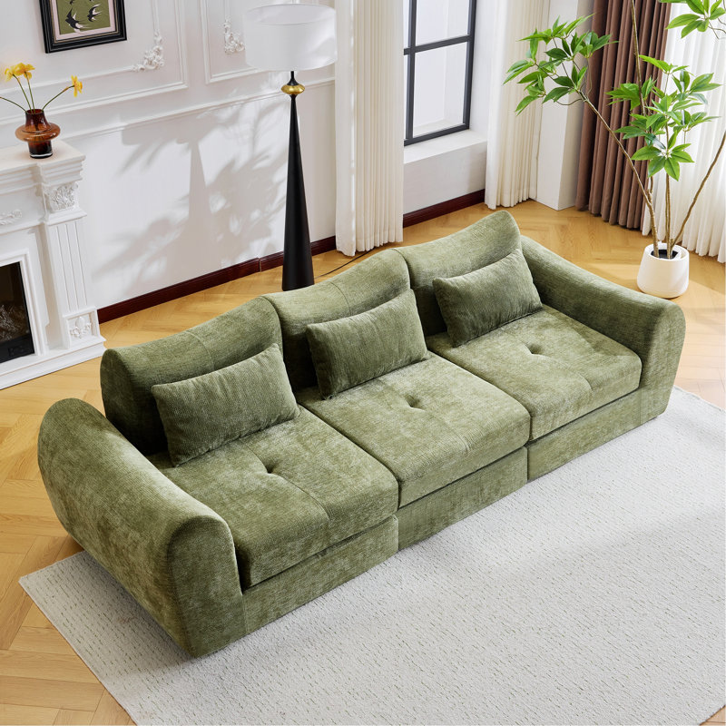 Canapé modulaire avec design pliant convertible pour le salon, la chambre à coucher, Vert