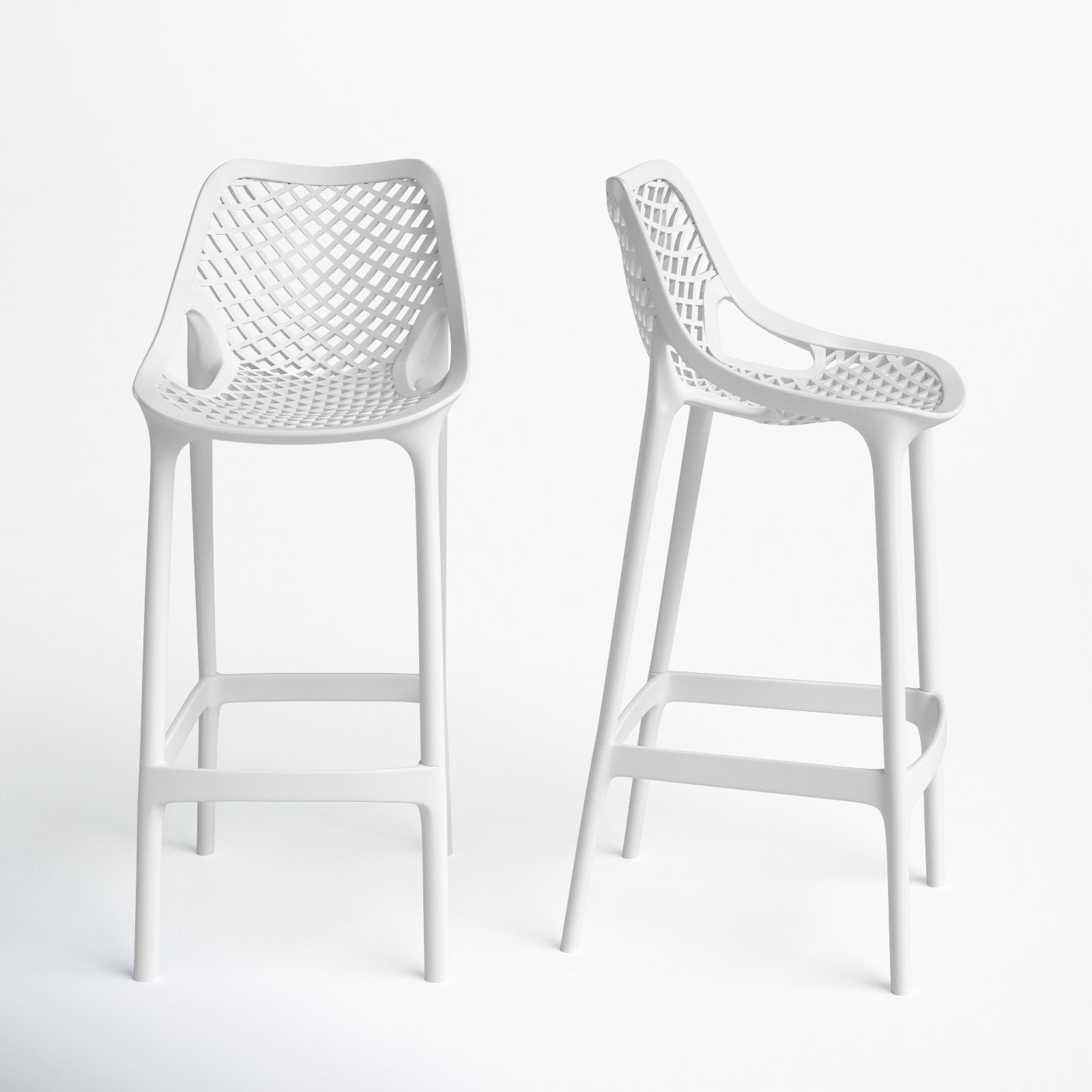 Farrah Patio Bar Stool, White, 29.5"