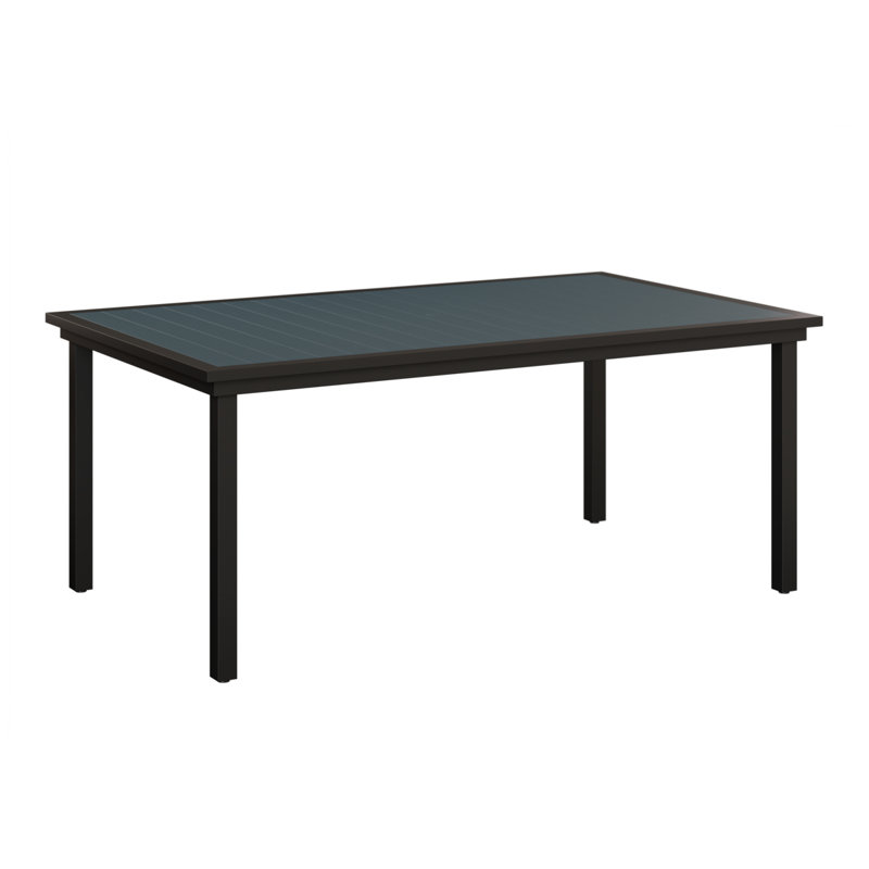 Vida Outdoor Dining Table, Slate, Matte Black