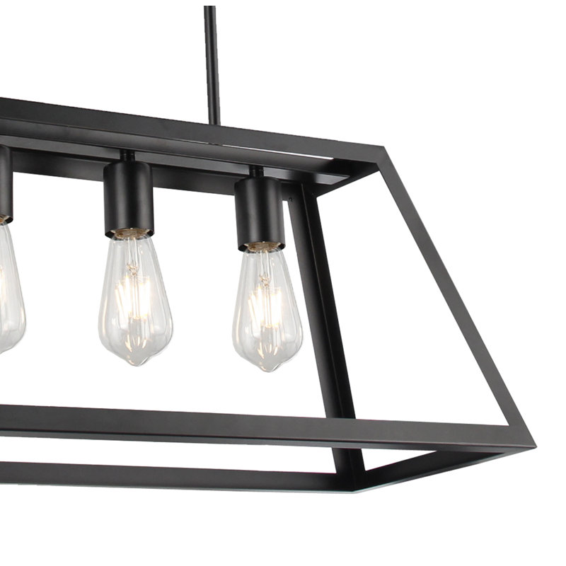 Luminaire suspendu linéaire pour îlot de cuisine 4 lumières Dowdle