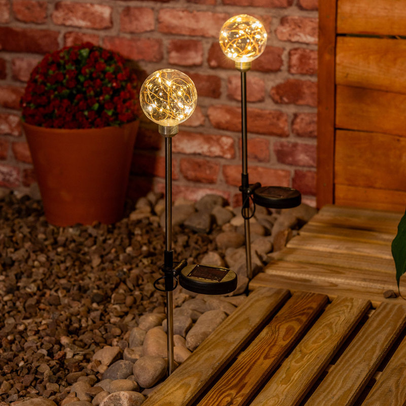 Fairy Globe Solar Powered Outdoor Spike Lights 2 P Solar Powered Integrated LED Pathway Light