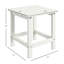 Table d'appoint carrée de 38 cm (15 po) résistante aux intempéries, idéale pour véranda, piscine ou balcon. Robuste, supporte une charge de 50 kg (110 lb). Couleur : blanc.