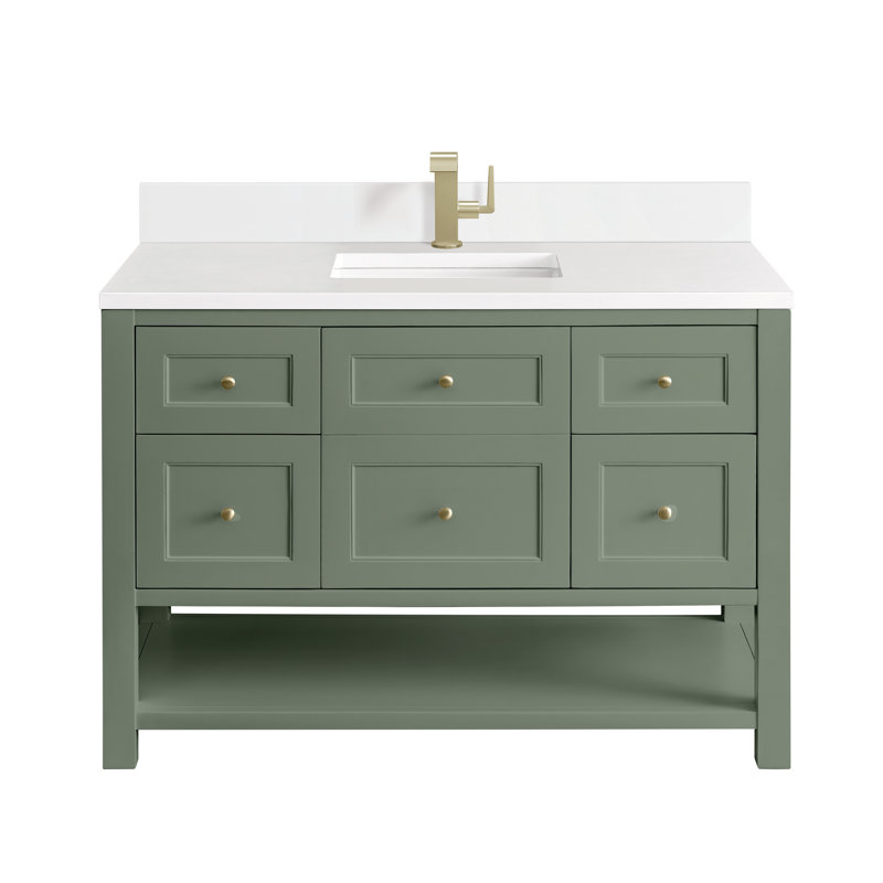 Breckenridge 48'' W Single Vanity, Smokey Celadon, Single-Hole, White Zeus