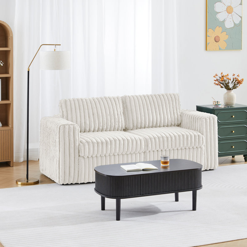 Canapé modulaire 2 places 2 places, Fausse fourrure blanche