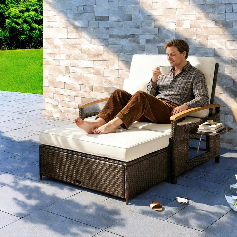 Canapés de patio multifonctionnels avec structure en acier, design beige moderne pour la détente en plein air