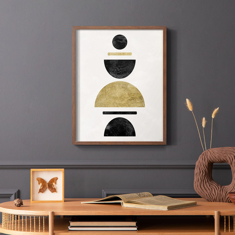 Modern Stack Framed Print - Solid Wood, Brown, 28" H x 22" W