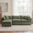 113'' Upholstered L-Shape Sectional Cloud Couch With Storage Ottoman-1307715041