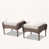 Coussin beige / structure brune