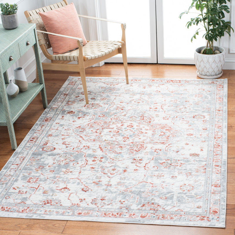 Tapis oriental ivoire / rouille, Rectangle 9 pi x 12 pi
