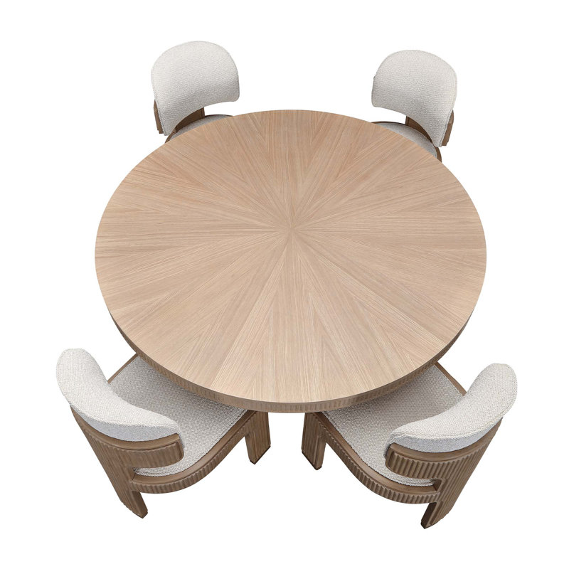 West Kensington Round Dining Table, Medium Yellow Wood