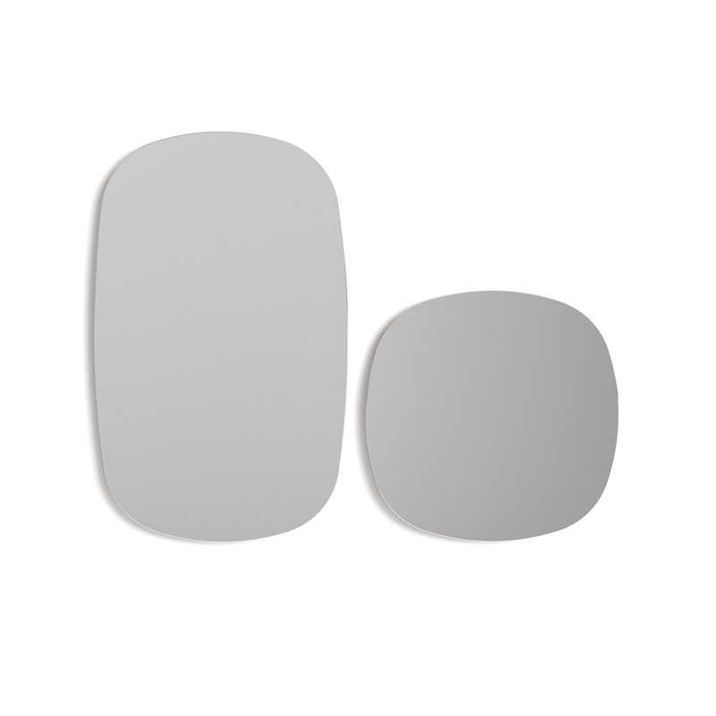 Brunsville Wood Flat Wall Mirror, Blue
