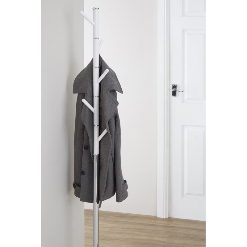 Plastic Freestanding Coat Rack, Chrome