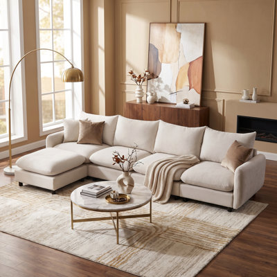 Oversize Modular Sectional Sofa with Ottoman