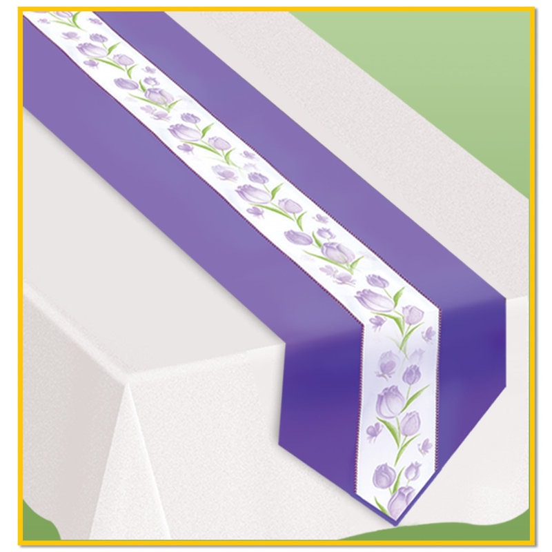 Chemin de table en tissu spring tulipes
