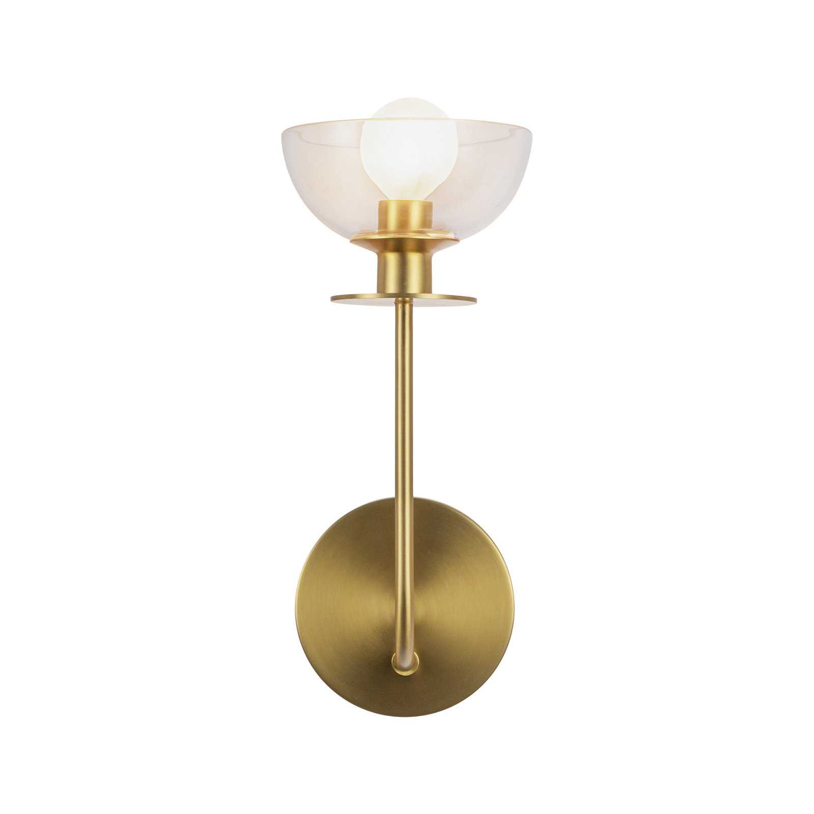 Blakehurst Single Transparent Bath Sconce, Brushed Gold