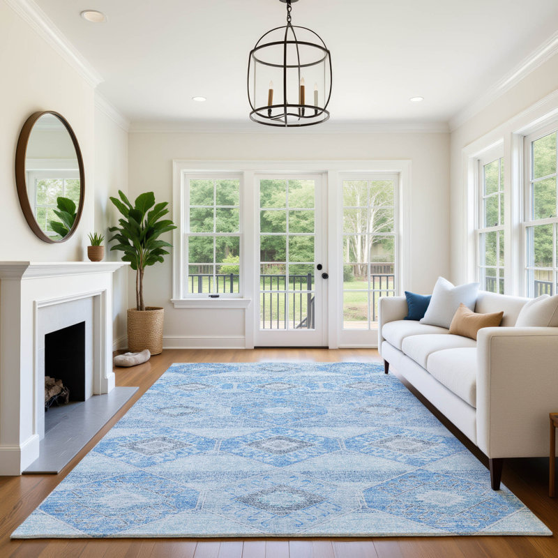 Premium Machine Washable Xamiera AMF1857 Aztec Rug, Rectangle 9' x 12'