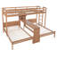 Lit superposé simple au-dessus de simple avec bureau intégré, tablettes de rangement et lampe de lecture à DEL, naturel-1067252767